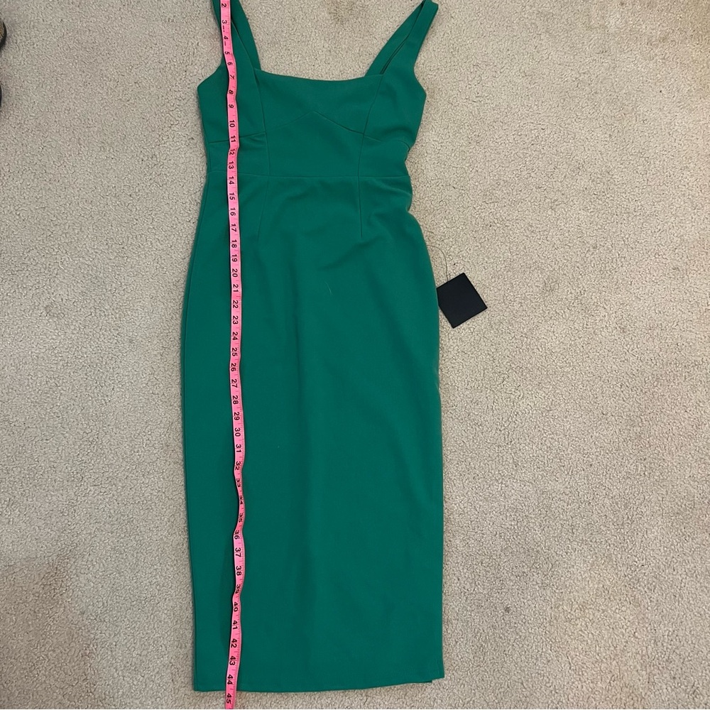 Lulus Women's Vibrant Allure Kelly Green Fitted Midi Dress Size XS NWT wedding - Picture 13 of 14